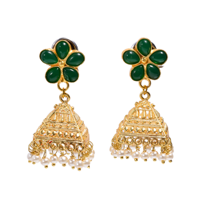 ต่างหูแฟชั่นแบบอินเดียดั้งเดิมของผู้ผลิตเครื่องประดับผู้หญิงชุบทอง18K มีเอกลักษณ์ - Product Image 1