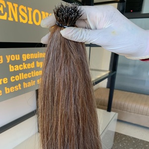 Extensiones de cabello virgen indio Remy de doble dibujado sin procesar listas para enviar Nano anillo 1B Color nuevo donante cabello crudo paquetes pelucas - Product Image 1