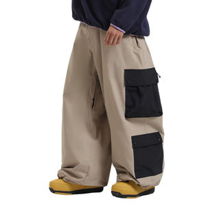 Pantalon Harem Homme Taille Élastique Style Vêtement de Travail Toile Multiples Poches Blocs de Couleurs Automne Respirant Polyester Coton - Product Image 4