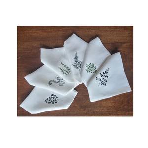 Serviette de broderie de haute qualité écologique durable réutilisable Table Decore élégant 100% coton lin certifié GOTS doux - Product Image 1