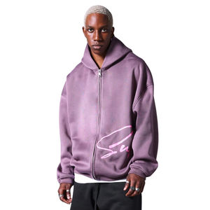 Top 100% coton bouffant à capuche pour hommes Signature impression pull Style col à capuche poche conception solide hiver sweat à capuche aérien - Product Image 1