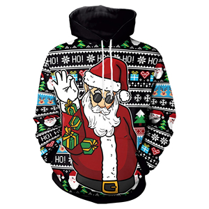 เสื้อสเวตเตอร์สวมหัวมีฮู้ดสำหรับผู้ชายวัยรุ่นเสื้อสเวตเตอร์ลำลองสวมหัวสำหรับวันหยุดวันหยุดของขวัญแฟชั่นสไตล์คริสต์มาส - Product Image 1