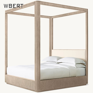 WBERT American Country Retro <span class=keywords><strong>de</strong></span> madera maciza cama <span class=keywords><strong>de</strong></span> matrimonio luz francesa <span class=keywords><strong>de</strong></span> lujo Simple Villa Guild mansión cama <span class=keywords><strong>de</strong></span> boda cama doble <span class=keywords><strong>de</strong></span> gama alta - Product Image 3