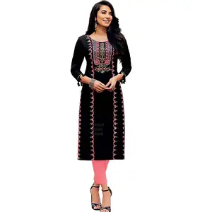 Neck Designed Fancy Embroidered Kurti With Designer chicken kari kurti indian kurti At The Wholesale price Manufacturers Custo