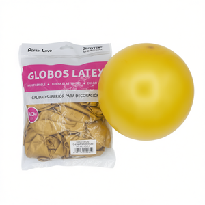 ลูกโป่งปาร์ตี้เลิฟลาเท็กซ์ 30 ซม. สีทองเมทัลลิก แพ็ค 50 ชิ้น สำหรับตกแต่ง - Product Image 2