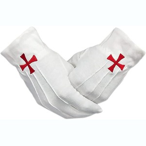 Guantes masónicos de algodón blanco de tamaño libre personalizados, logotipo de metal masónico hecho para guantes, guantes masónicos personalizados - Product Image 4