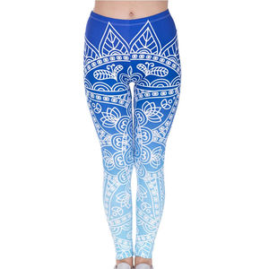 Leggings de Yoga taille haute respirants confortables pour les femmes conception d'impression mi-taille sublimée entraînement de Fitness d'entraînement de gymnastique solide - Product Image 2