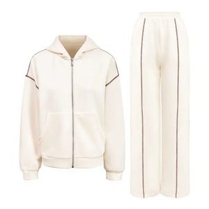 Conjunto Deportivo de 2 Piezas para Mujer, Sudadera con Capucha y Pantalones, Ropa Deportiva Informal de Invierno, Traje Holgado para Mujer, Ropa de Fitness, Pantalones de Pierna Recta - Product Image 4