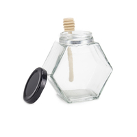 2026 Meilleur Prix Cuisine Pots en Verre Uniques et Variés 120ml 220ml 380ml Pot Hexagonal Pot à Miel