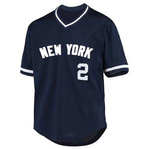 <b>Men's</b> Baseball Jersey New York Letter Embroidery Baseball <b>Shirt</b> Loose <b>Fit</b> Breathable V-Neck Short Sleeve Retro Mesh Sportswear - Product Image 2