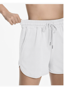 Pantalones Cortos Deportivos Casuales de Algodón para Mujer, Estilo Informal, con Dobladillo Curvo, para Verano, con Cordón Ajustable, para Hacer Ejercicio - Product Image 3