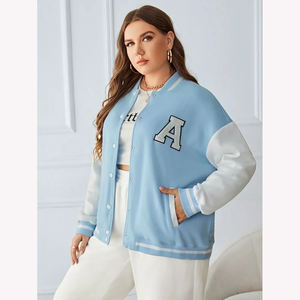 Chaqueta Varsity Premium para Mujer, Cuerpo de Lana, Mangas de Cuero PU, Chaqueta de Béisbol Personalizada con Letras, Fabricante Mayorista - Product Image 1