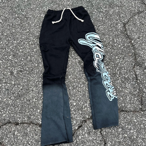 Kivotech Logo personnalisé Vintage recadrée coupe bord Streetwear Hoodies Acid Wash Pantalon de survêtement évasé Survêtement Dtg Print Sweatsuits - Product Image 3