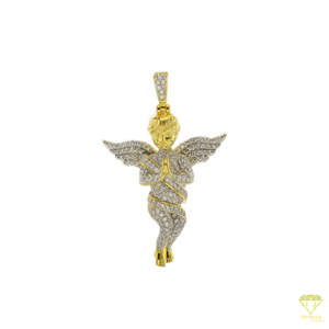 Hip Hop Angel VVS Lab Grown Diamond Jewelry Iced Out Cubic Zirconia Angel Pendant Bling Angel Charm - Product Image 3