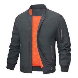 Chaqueta Bomber de Cuero para Hombre, Nueva, con Cuello Alto, Logotipo Frontal, Reversible, Transpirable, Ecológica, Resistente, Personalizable - Product Image 6
