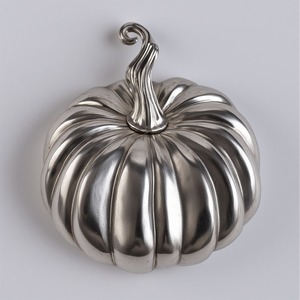 Premium hollow aluminium pumpkin lantern, artisan hand-carved pierced design, illuminating interiors with glowing - Product Image 3