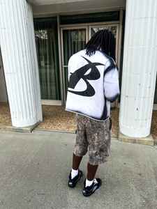 เสื้อยืดสำหรับผู้ชายดีไซน์ใหม่2025พิมพ์ลายสกรีนที่จางหายไปจากแสงแดดผ้าฝ้าย100% ตกหนัก GSM แบบครอปไหล่สีดำโอเวอร์ไซส์ - Product Image 6