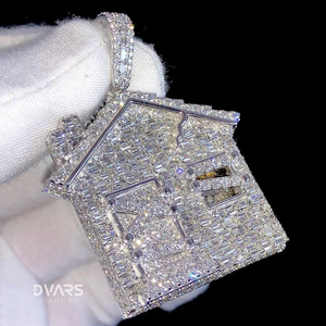 Colgante Personalizable de Diseño Hip Hop con Diamantes Cultivados en Laboratorio, Chapado en Oro sobre Plata de Ley, Estilo Rapero Unisex - Product Image 1