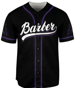 Personalized <b>Purple</b> striped Name Barber Baseball Jersey for Men - Product Image 1