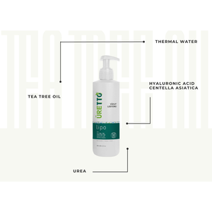Loción Corporal Orgánica Uretto Lipo 200ml, Hidratante y Nutritiva con Urea, Ácido Hialurónico, Centella Asiática y Árbol de Té para Piel Seca y Áspera - Product Image 1