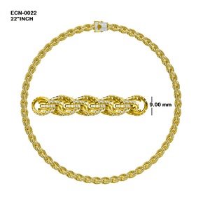 10kt Solid Gold 9 MM 22" Inches Rope Chains Lab Grown Diamonds Cuban Rope Chain in Yellow White and Rose Gold - Product Image 1