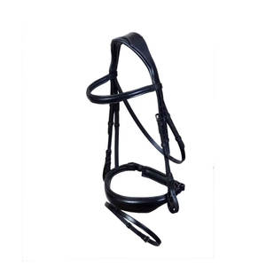 Bride anatomique en cuir de nouvelle conception avec casque rembourré doux et bride en cuir de cheval de bande de nez - Product Image 1