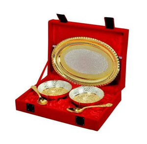 ชุดอาหารเย็นที่เป็นมิตรต่อสิ่งแวดล้อมชุดไอศกรีมทำจากทองเหลืองกล่องสีแดงทำด้วยมือชุด5ชิ้นของขวัญออกแบบได้ตามต้องการ - Product Image 3