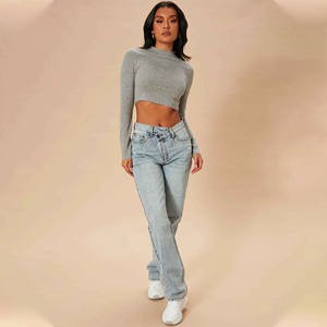 ¡Novedad de 2025! Vaqueros recortados holgados de cintura alta para mujer, Vaqueros lisos de pierna recta, moda informal de marca para mujer - Product Image 6