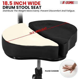 5 Core <b>Drum</b> Throne 5 Padded Split Spine Support 4 Legged 441Lb Capacity Stool w Backrest - Product Image 3