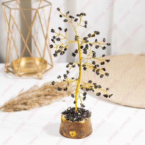 Árboles de Obsidiana Negra de Primera Calidad AAA, Muy Demandados, con Diseño Atractivo, 100 Piedras Preciosas, Base de Madera Natural, Decoración para el Hogar, Curación - Product Image 4