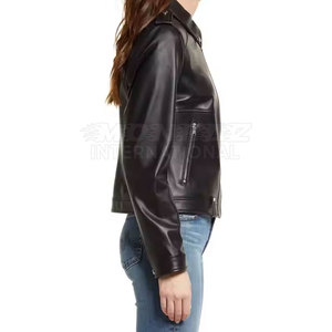 Pakistan Manufacturer Women's <b>Long</b> Breathable Winter Warm <b>Leather</b> <b>Jackets</b> with Cotton Filling Best Price - Product Image 3
