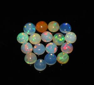 Ethiopian Opal 7mm Round Shape Loose Gemstones 17 Piece Lot Natural Calibrated Stones - Product Image 2