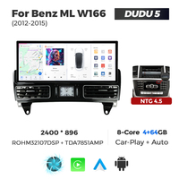 Radio para Auto NaviFly DUDUAUTO DUDU7 7870 de 12.3 Pulgadas, 2400*896, WIFI, GPS, 4G, para Benz ML W166, con Car Play y Android Auto