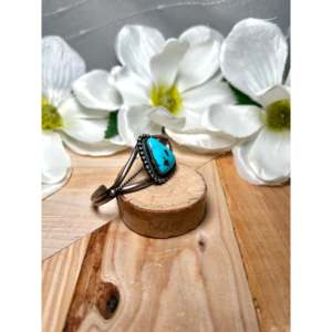 Dave Skeets Kingman Turquoise & Sterling <b>Silver</b> Fashion <b>Cuff</b> <b>Bracelet</b> - Product Image 2