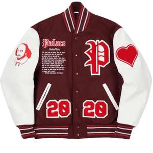 Custom High Quality Oversize Varsity <b>Jacket</b> with Letter Embroidery <b>for</b> <b>Men</b> Winter Style Leather Sleeves Embroidered Chenille - Product Image 1