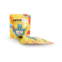 Emballage alimentaire personnalisé en PE imprimé, pochette souple réutilisable avec fermeture éclair, pour bonbons, gommes et chewing-gums, avec fenêtre transparente