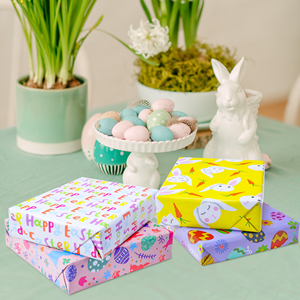 <b>Easter</b> Themed Biodegradable Recyclable Disposable Art <b>Paper</b> <b>Wrapping</b> <b>Paper</b> Set Cartoon Bunny Egg Carrot Patterns for Florist - Product Image 4