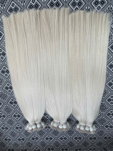 Vente en gros en vrac Extensions de cheveux humains teints en platine Remy Source de cheveux vierges Faisceaux de trame de tressage droite - Product Image 5