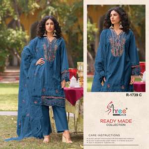 Últimos conjuntos de Kurta de lujo para mujeres y niñas, ropa India pakistaní, traje de algodón cosido recto por exportación - Product Image 4