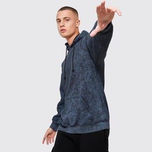 Cotton blended Custom Acid Washed Hoodie <b>Pullover</b> <b>Men</b> Blank Heavyweight Plain Cotton Thick French Terry Acid Wash Hoodies - Product Image 2