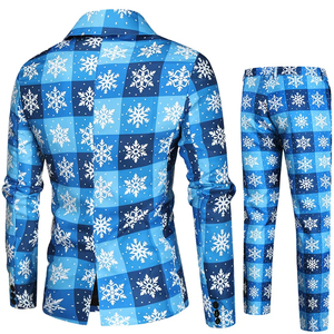 Chaquetas de traje Abrigos casuales Moda Slim Adultos Chaqueta Pantalones con corbata Trajes de hombre Conjunto de tres piezas Abrigo estampado Chaleco Pantalones Traje - Product Image 4