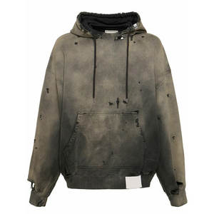 Winter Streetwear Hip Hop Style Men's Sun Faded 100% Cotton Quarter <b>Zip</b> Pullover <b>Hoodie</b>-Wholesale Cheap Price - Product Image 4