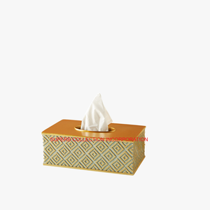 Boîte à mouchoirs en métal de qualité exclusive porte-serviettes Design fantaisie boîte à mouchoirs en métal rectangulaire vaisselle organisateur de mouchoirs à vendre - Product Image 3