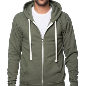 Bella Canvas Rib-Knit Tri-Blend Full Zip Sweat à capuche Solid Tri-blend Zipper Hoodies - Product Image 1