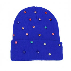Gorros de Punto con Pedrería al por Mayor, Productos de Invierno, Último Estilo, Talla Adulto, Tejido de Punto - Product Image 1