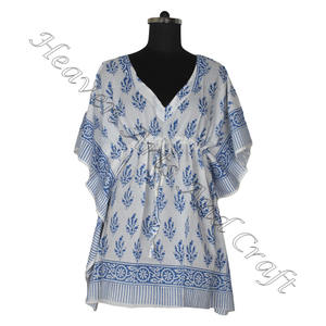 Hand Block Printed Cotton Kaftan Handmade Indian Caftan KFCS130 <b>Abaya</b> Kaftan Caftan Arab Jalabiya Dubai Fashion Top Quality - Product Image 4