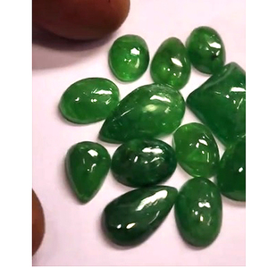 13ชิ้นของ tsavorite ธรรมชาติ3มิลลิเมตรถึง6มิลลิเมตรรูปไข่ทรงกลม Cabochon 66 CTS Lot iroc ขายคุณภาพสูงพลอยหลวม CAB เรา $90 - Product Image 2