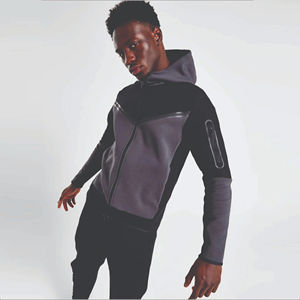 ชุดวอร์มผ้าฟลีซสำหรับผู้ชายกางเกงวิ่งมีฮู้ดแบบซิปมีฮู๊ดผ้าโพลีเอสเตอร์ระบายอากาศได้ดีดีไซน์69% งาน OEM - Product Image 3