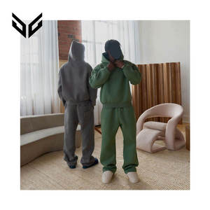 Automne hommes 100% coton épaissi sweats à capuche couleur polaire tissu tissé avec Logo personnalisé Offre Spéciale uni au printemps - Product Image 3