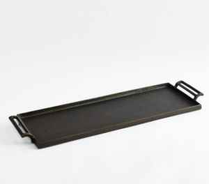 Bandeja para servir de aluminio fundido de oro largo hecha a mano de la mejor calidad, diseño Art Deco para servir vajilla y almacenamiento - Product Image 4